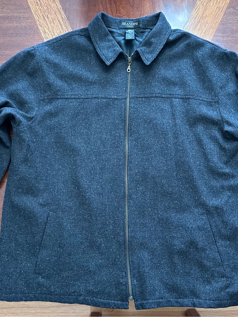 Brandini Men's Charcoal Zip-Front Shirt Jacket with pockets